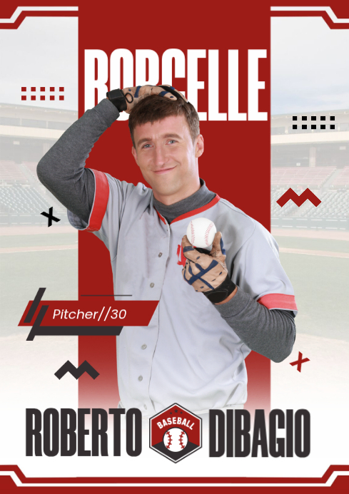 Baseball Player Profile A4 Template | PosterMyWall