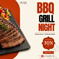 Putih Profesional BBQ Grill Night Pos Instagram template