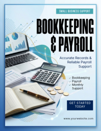 白色 Bookkeeping and Payroll Services Flyer Template