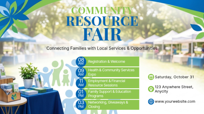 Putih Profesional Community Resource Fair Pos Twitter Template ...