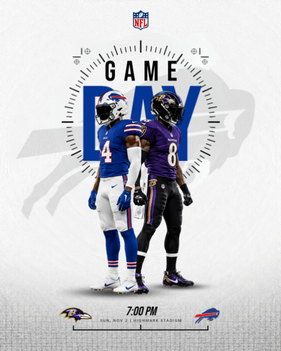 Plantilla de Putih Profesional Football Game Day Poster Instagram ...