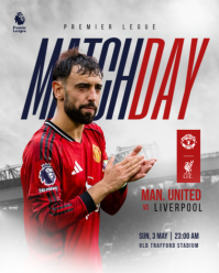 Putih Profesional Football Match Announcement Instagram Portrait template