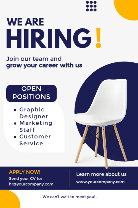 White Job Recruitment Posters Template | PosterMyWall