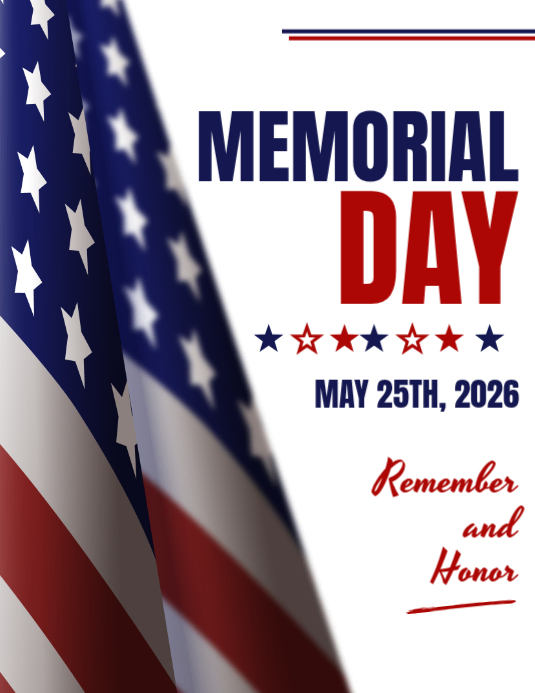 White Memorial Day Flyers Template | PosterMyWall