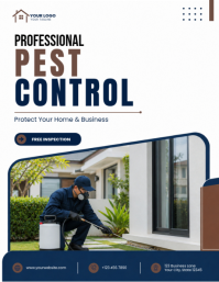 Putih Profesional Pest Control Services Pamflet template