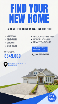 สีขาว Real Estate Listing Instagram Story Template