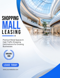 White Shopping Mall Leasing Рекламная листовка Template