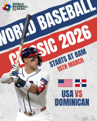 Putih Profesional World Baseball Classic 2026 Instagram Portrait template