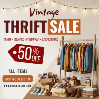 Branco Vintage Thrift Sale Instagram-opslag Template