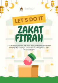Putih Zakat al-Fitr A3 template