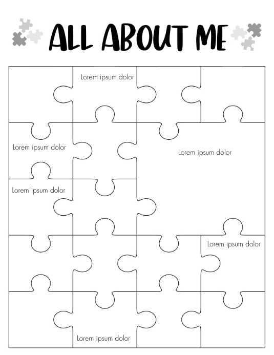 Puzzle all about me editable Template PosterMyWall