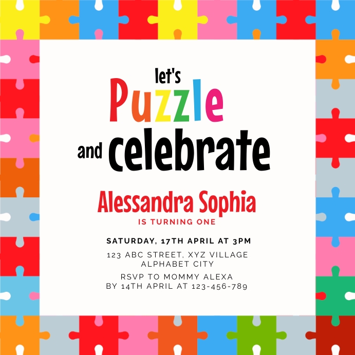 Puzzle Birthday Invitation Template PosterMyWall