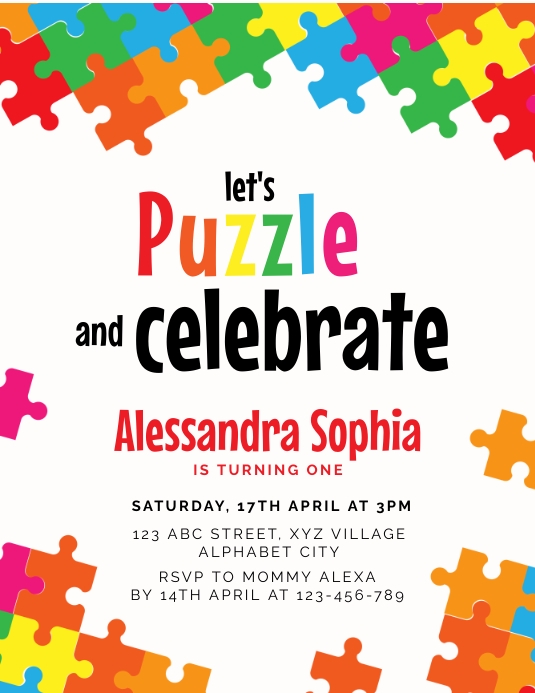 Speed Puzzling Invitations Puzzlr Birthday Invitation Template | PosterMyWall