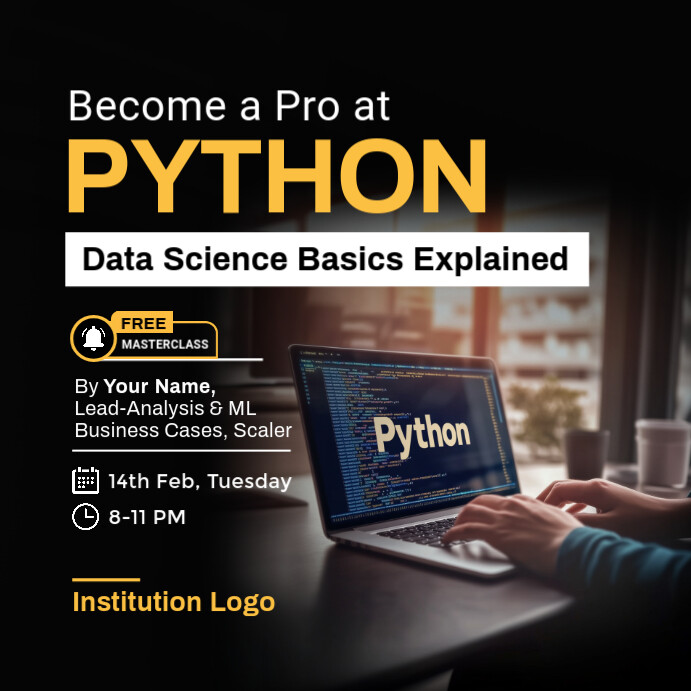 Python Masterclass Course Ad Post Template | PosterMyWall