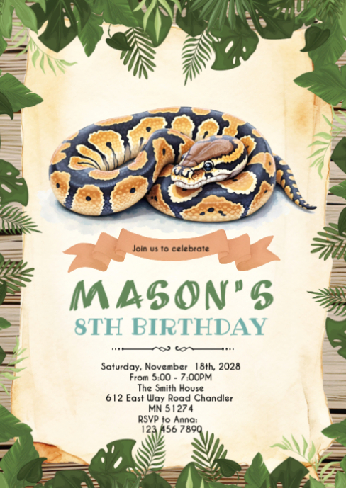 8th Birthday Celebration A6 Template | PosterMyWall