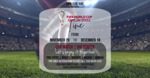 qatar 2022, world cup, soccer cup Annuncio Facebook template