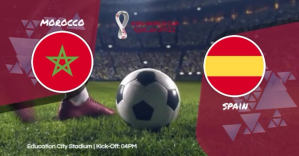 qatar 2022, morocco spain, soccer cup Facebook begivenhed cover template