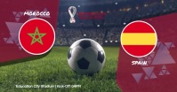 qatar 2022, morocco spain, soccer cup Facebook Event Cover template