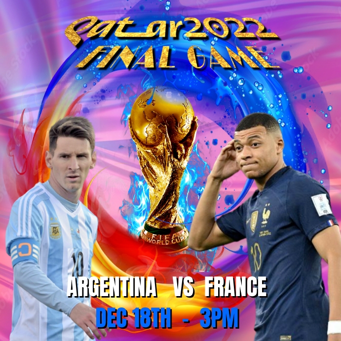 qatar world cup final game flyer โพสต์บน Instagram template