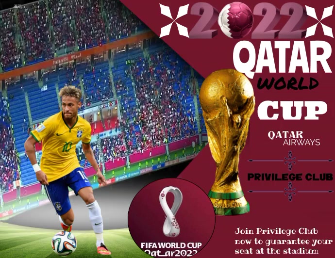 Qatar world cup flyer template Folheto (US Letter)