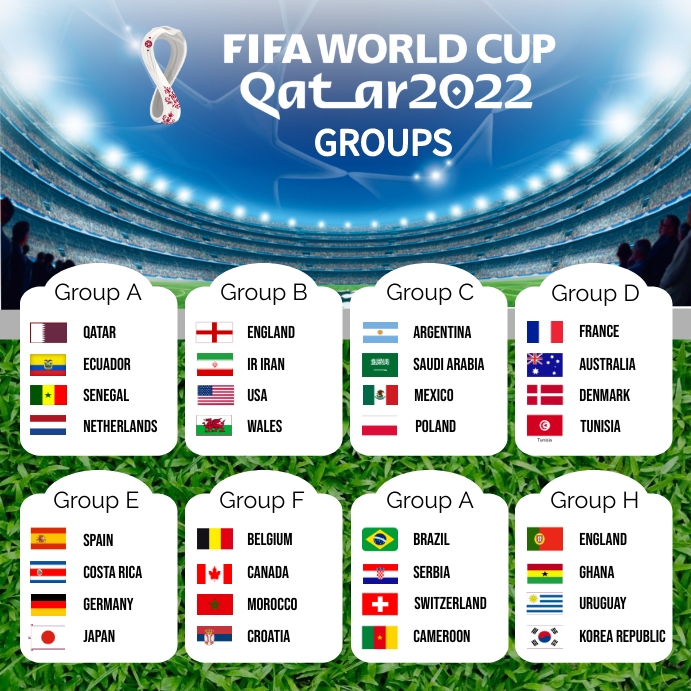 Qatar World Cup Groups Template PosterMyWall