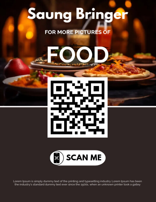 qr code ใบปลิว (US Letter) template