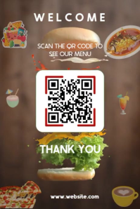 QR Code Food Menu Poster template