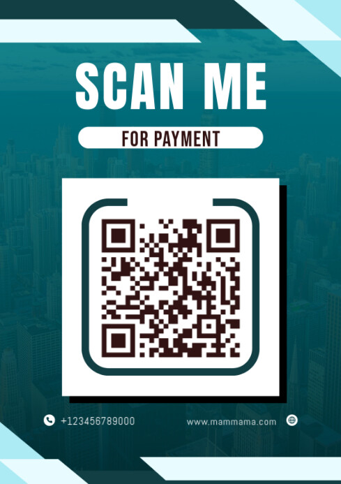 Qr code for payment A4 template