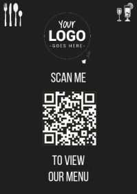 QR code Menu A6 template
