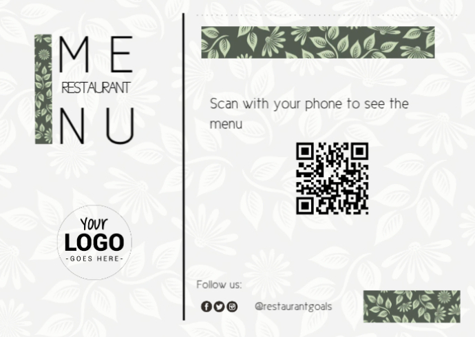 QR code menu Kartu Pos template