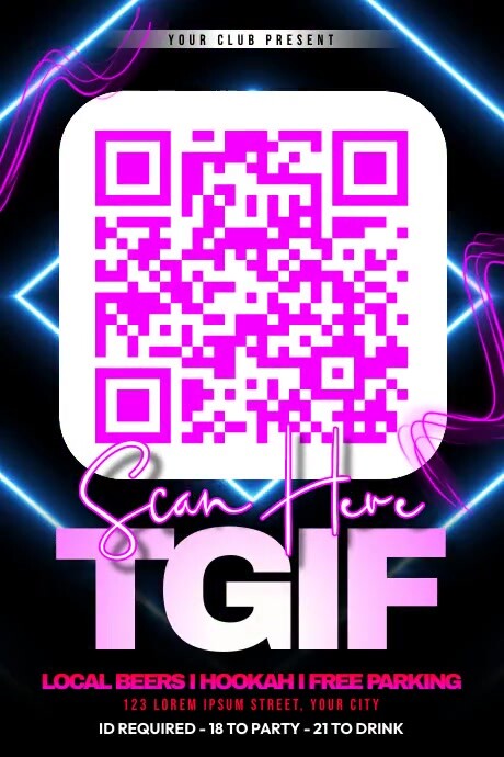 Qr Code Design Party QR Code Party Design Template | PosterMyWall