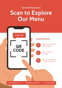 Qr Code Scan Me A5 template