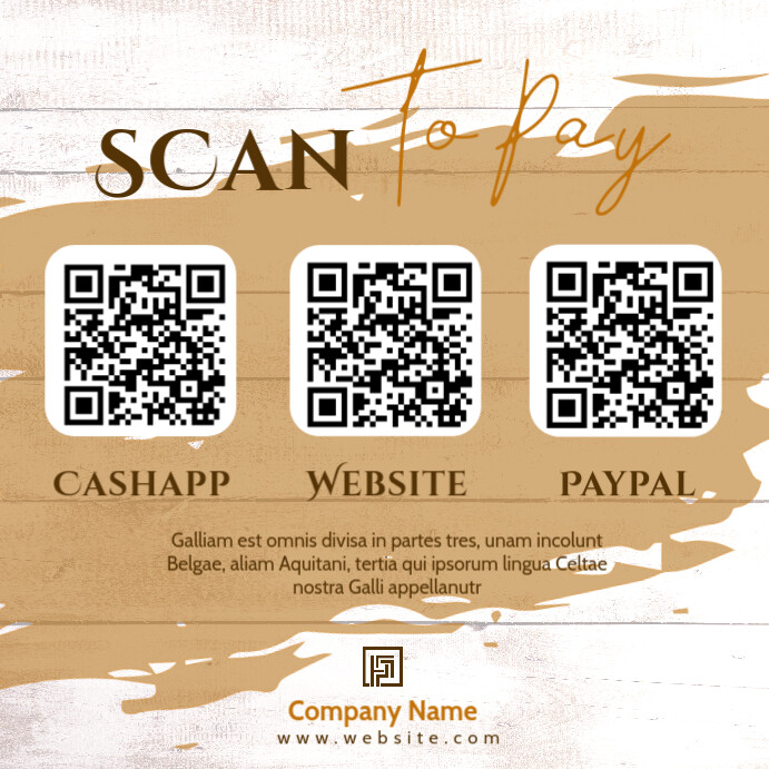 qr code scan to pay template โพสต์บน Instagram