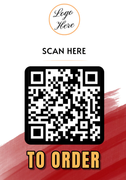 qr code simple to order elegant A5 template