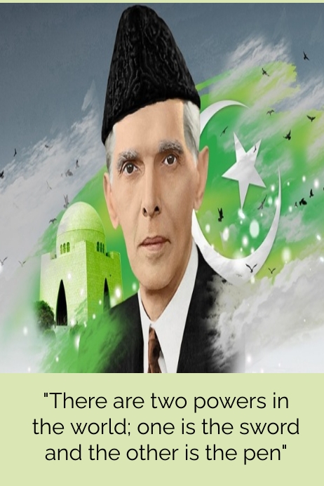 quaide azam anniversary 海报 template