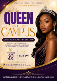 紫色 Scholarship Pageant A4 Template