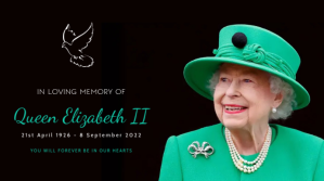 queen elizabeth farewell funeral card design Tampilan Digital (16:9) template