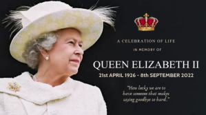 Queen elizabeth farewell funeral card design Tampilan Digital (16:9) template