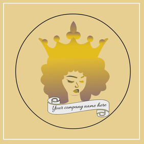 Queen with Afro Logo Design template