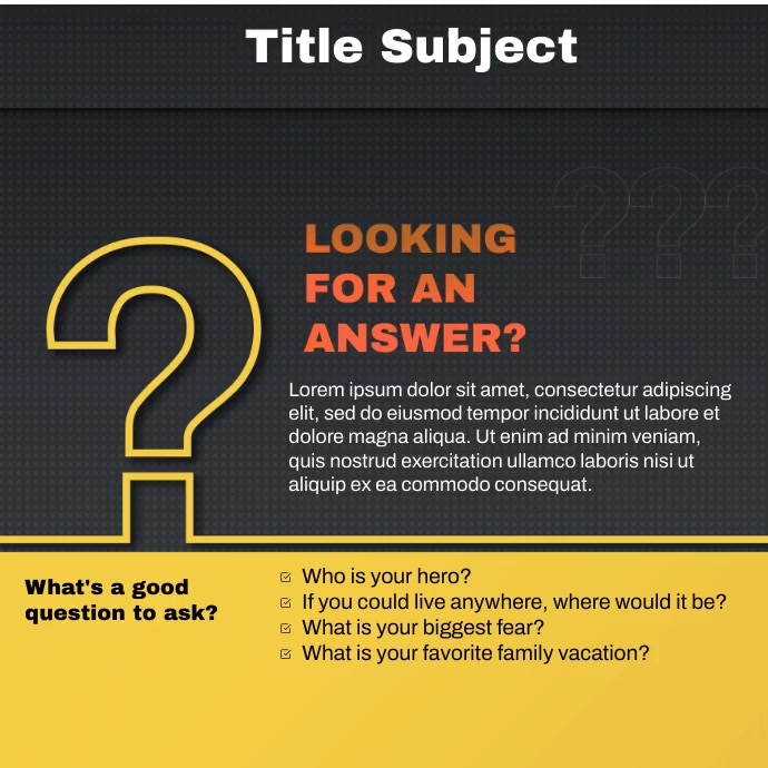 Copy of question and answer template | PosterMyWall