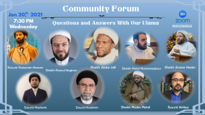 Blue Question and Answers With Our Ulama Spanduk Twitch Template
