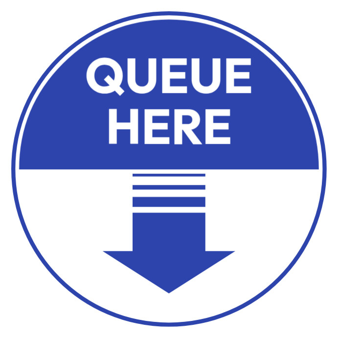Modèle Queue here signage | PosterMyWall