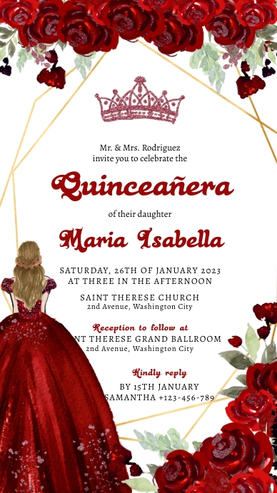 Quinceañera História do Instagram template