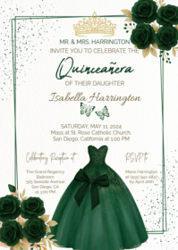 Quinceañera Invitation A6 template