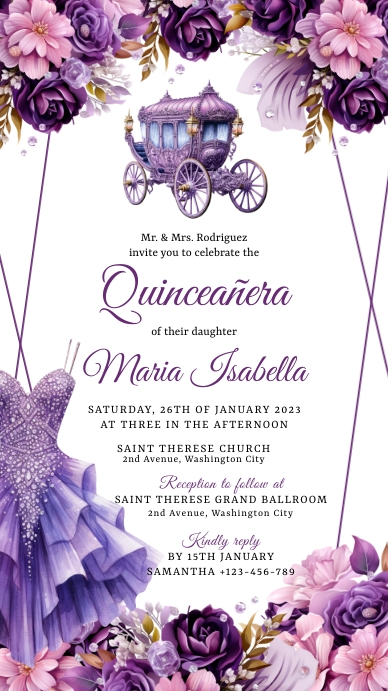 Quinceanera Instagram na Kuwento template
