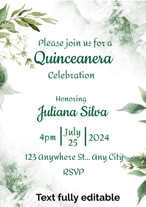 Quinceanera template A4