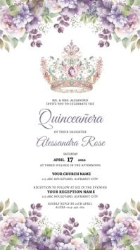Quinceañera Invitation Instagram Story template