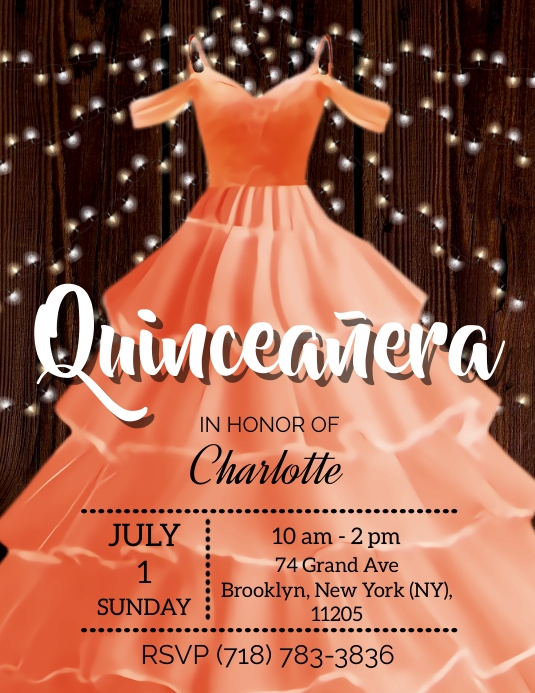 Quinceañera invitation Template PosterMyWall