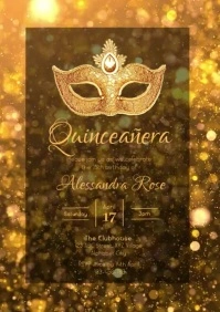 Quinceañera Invitation A4 template
