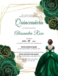 Quinceañera Invitation Flyer (US Letter) template